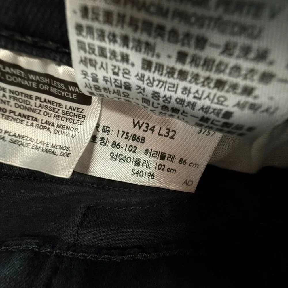 Levis 512 Slim Taper Mens Distressed Ripped Black Denim Jeans‎ W34 L32